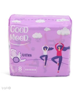 نوار بهداشتی بالدار خیلی نازک مشبک گود مود Good Mood مدل Ultra بزرگ - بسته 8 عددی