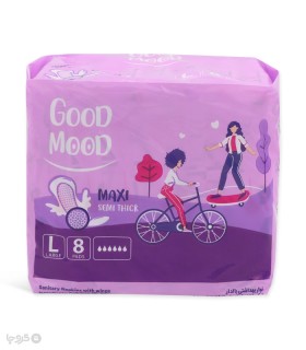 نوار بهداشتی بالدار نیمه ضخیم کتان گود مود Good Mood مدل Maxi بزرگ - بسته 8 عددی