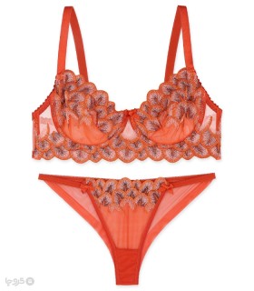 ست شورت و سوتین توری فنردار Barone بارون گلدوزی کد 2021 مدل 083