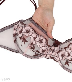 ست شورت و سوتین توری فنردار Barone بارون گلدوزی کد 335 مدل 036