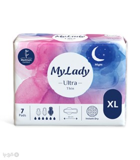 نوار بهداشتی بالدار خیلی نازک مشبک مای لیدی مدل Ultra Thin خیلی بزرگ - بسته 7 عددی