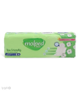 نوار بهداشتی بالدار ضخیم مشبک مولپد Molped مدل Maxi خیلی بزرگ کد 436 - بسته 10 عددی