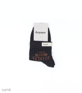 جوراب نیم ساق مردانه پاشنه و پنجه حوله‌ای روپاپا طرح Coffee