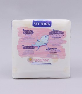 نوار بهداشتی بالدار قطر نازک کتانی معطر Septona سپتونا Sensitive مدل Super - بسته 8 عددی