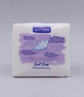 نوار بهداشتی بالدار قطر نازک کتانی Septona سپتونا Feel Free مدل Night - بسته 8 عددی
