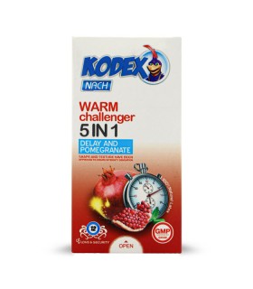 کاندوم تاخیری ناچ کدکس Nach Kodex مدل Warm Challenger 5 IN 1 - بسته 12 عددی