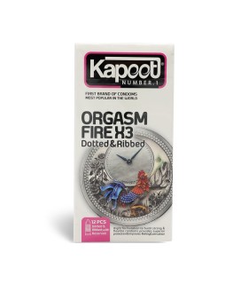 کاندوم خاردار تحریک کننده تاخیری کاپوت Kapoot مدل Orgasm Fire X3 - بسته 12 عددی