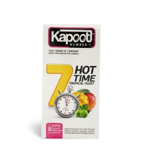 کاندوم تحریک کننده تاخیری کاپوت Kapoot مدل 7 Hot Time - بسته 12 عددی