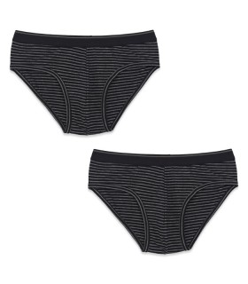 شورت نخی اسلیپ کش پهن طرح راه راه نیکوتن پوش کد 3547 خاکستری مشکی - بسته 2 عددی