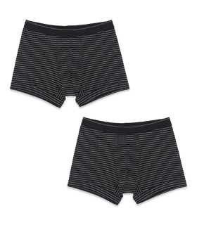 شورت نخی پادار کش پهن طرح راه راه نیکوتن پوش کد 3545 خاکستری مشکی - بسته 2 عددی