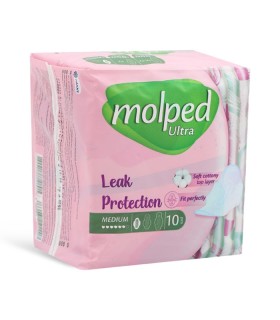 نوار بهداشتی بالدار خیلی نازک مشبک مولپد Molped مدل Ultra متوسط کد 401 - بسته 10 عددی