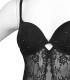 بادی فانتزی کاپدار جک دار فنردار دانتل و توری نگین دار Neev نیو کد Kiss مشکی Black